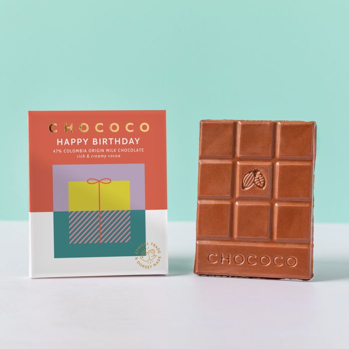 Chococo Happy Birthday Milk Chocolate Bar - Love Orchids