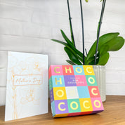 Mother's Day Gift Set: Chococo Assorted chocolate box and orchid inspired Mother's Day card - Love Orchids